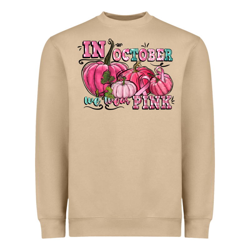 In October We Wear Pink Heavyweight Sweatshirt by CowGirlArtShop | Teevron