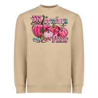 Mushroom in october we wear pink Heavyweight Sweatshirt - CowGirlArtShop