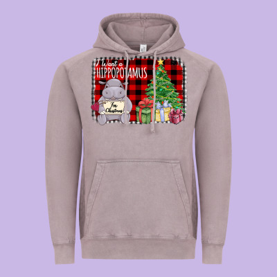 I Want Hippopotamus For Christmas Vintage Hoodie Designed By Bettercallsaul