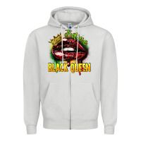 Dove Grey Future black queen Zipper Hoodie - FaDigitalArtStudio