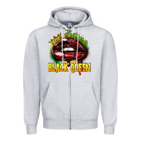 Heather Grey Future black queen Zipper Hoodie - FaDigitalArtStudio