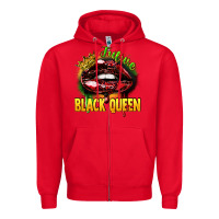 Red Future black queen Zipper Hoodie - FaDigitalArtStudio