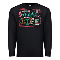 Black Nurse life leopard frame Premium Sweatshirt - LillyAllenDesigns