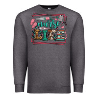 Charcoal Heather Nurse life leopard frame Premium Sweatshirt - LillyAllenDesigns