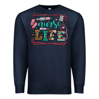 Navy Nurse life leopard frame Premium Sweatshirt - LillyAllenDesigns