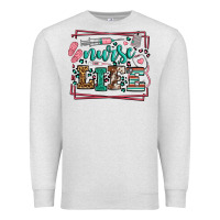 Oatmeal Heather Nurse life leopard frame Premium Sweatshirt - LillyAllenDesigns