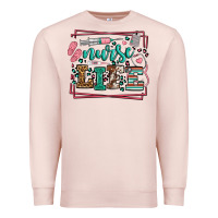 Pale Pink Nurse life leopard frame Premium Sweatshirt - LillyAllenDesigns
