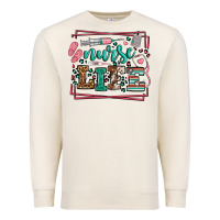 Sandshell Nurse life leopard frame Premium Sweatshirt - LillyAllenDesigns