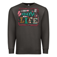 Smoke Nurse life leopard frame Premium Sweatshirt - LillyAllenDesigns