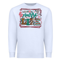 White Nurse life leopard frame Premium Sweatshirt - LillyAllenDesigns