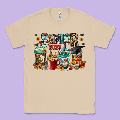 Senior 2023 Coffee Cups Classic Tee Designed By Jasminsmagicworld
