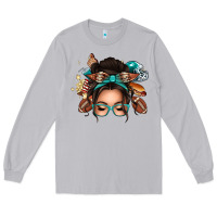 Moon Dust american football messy bun Long Sleeve Tee - texasbilliewilder