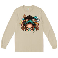 Mushroom american football messy bun Long Sleeve Tee - texasbilliewilder