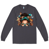 Smoke american football messy bun Long Sleeve Tee - texasbilliewilder