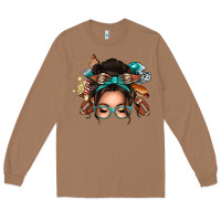 Toasted Coconut american football messy bun Long Sleeve Tee - texasbilliewilder