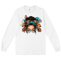 White american football messy bun Long Sleeve Tee - texasbilliewilder