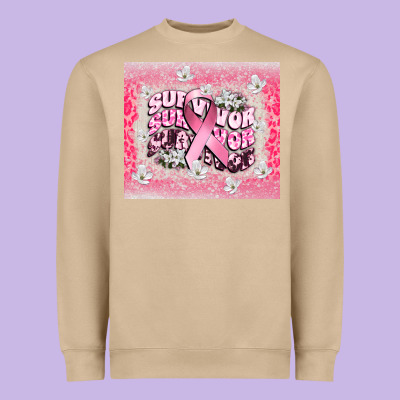 Survivor Cancer Awareness Heavyweight Sweatshirt Designed By Cowgirlartshop