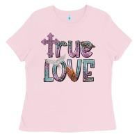 Bubblegum Pink true love Ladies Tee - NancyCooperArtShop