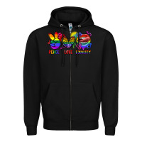 Black Peace love equality Zipper Hoodie - FaDigitalArtStudio