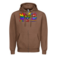 Chestnut Peace love equality Zipper Hoodie - FaDigitalArtStudio