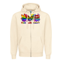 Sandshell Peace love equality Zipper Hoodie - FaDigitalArtStudio