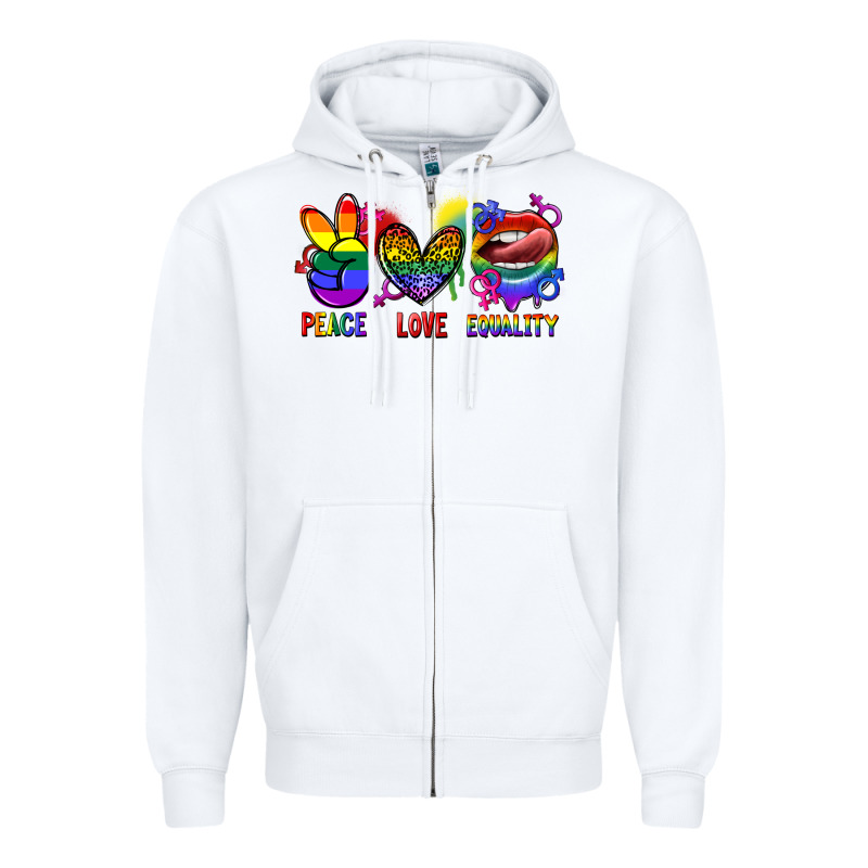 Peace Love Equality Zipper Hoodie by FaDigitalArtStudio | Teevron