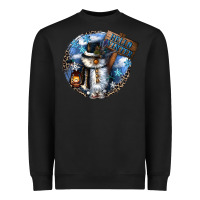 Black hello winter Heavyweight Sweatshirt - CowGirlArtShop