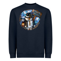Navy hello winter Heavyweight Sweatshirt - CowGirlArtShop