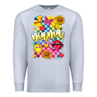 Heather Grey Mama Premium Sweatshirt - CowhideDigitalArt