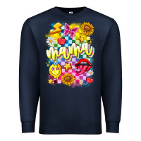 Navy Mama Premium Sweatshirt - CowhideDigitalArt