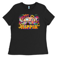 Black trippy hippie Ladies Tee - NancyCooperArtShop