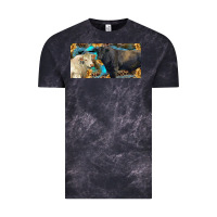 Cloud Black Charolais and black angus bull with sunflower and leopard Vintage Tee - RanaPortraitStore
