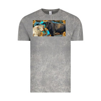 Cloud Rock Charolais and black angus bull with sunflower and leopard Vintage Tee - RanaPortraitStore