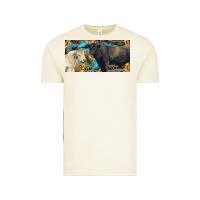 Vintage Arctic Charolais and black angus bull with sunflower and leopard Vintage Tee - RanaPortraitStore