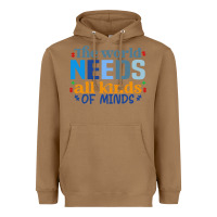 Toasted Coconut The world needs all kinds of minds Heavyweight Hoodie - CowhideDigitalArt