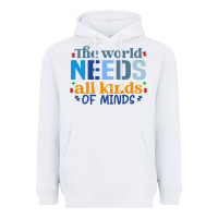 White The world needs all kinds of minds Heavyweight Hoodie - CowhideDigitalArt