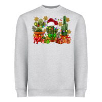 Heather Grey christmas cactus Heavyweight Sweatshirt - CowGirlArtShop