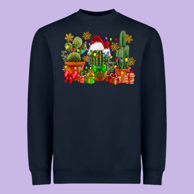 Christmas Cactus Heavyweight Sweatshirt Designed By Cowgirlartshop