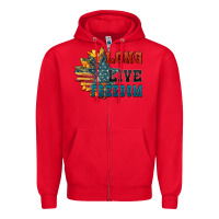 Red Long live freedom Zipper Hoodie - FaDigitalArtStudio
