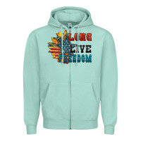 Seafoam Long live freedom Zipper Hoodie - FaDigitalArtStudio