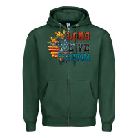 Sports Green Long live freedom Zipper Hoodie - FaDigitalArtStudio