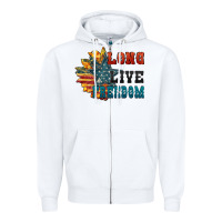 White Long live freedom Zipper Hoodie - FaDigitalArtStudio