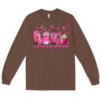Chestnut In October We Wear Pink with Breast Cancer Coffee Long Sleeve Tee - texasbilliewilder
