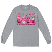 Heather Grey In October We Wear Pink with Breast Cancer Coffee Long Sleeve Tee - texasbilliewilder