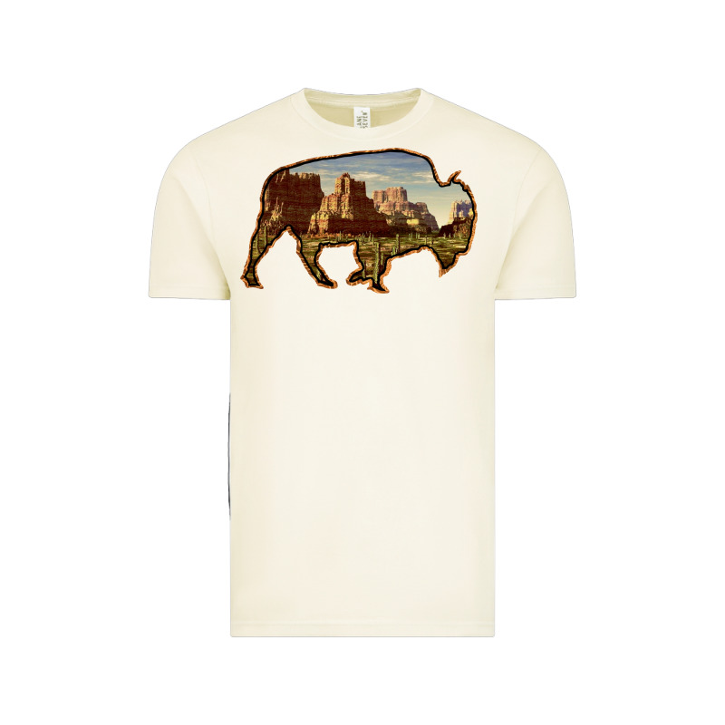 Bison Silhouette Desert Landscape Vintage Tee by Bettercallsaul | Teevron