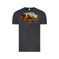 Vintage Black Bison Silhouette Desert Landscape Vintage Tee - Bettercallsaul