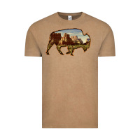 Vintage Coffee Bison Silhouette Desert Landscape Vintage Tee - Bettercallsaul