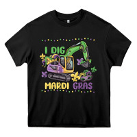 Black i dig mardi gras Heavy Core Tee - MaliasSmallBusiness