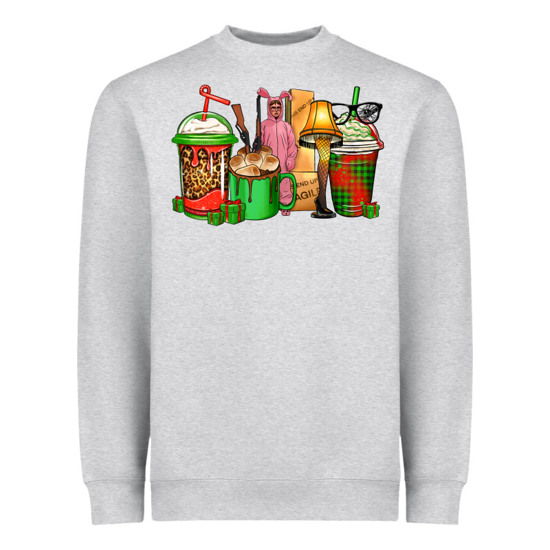 Christmas Movie Coffee Cups Heavyweight Sweatshirt by CowGirlArtShop | Teevron