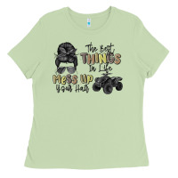 Matcha the best things in life mess up your hair Ladies Tee - MaliasSmallBusiness